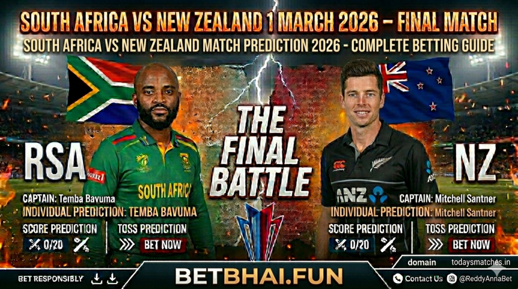 SA vs NZ 4 March 2026: Who Will Win? My Semi-Final Match Prediction, Toss, Score & Complete Betting Guide for BetBhai Users

