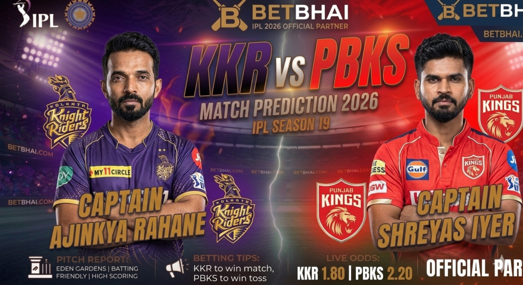 KKR vs PBKS Match Prediction: Who Will Win Today? Eden Gardens Pitch Report & Betting Tips