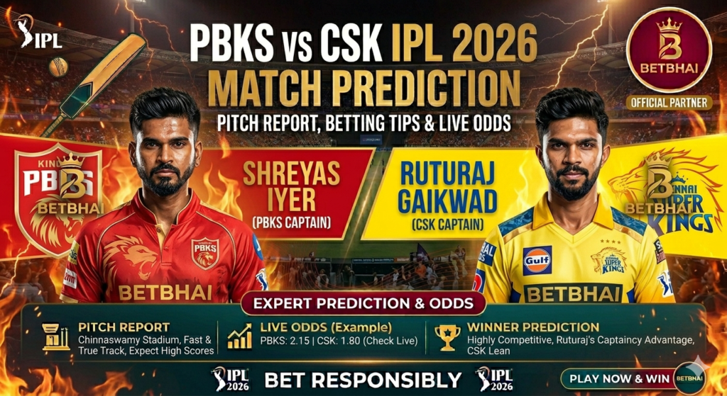 CSK vs PBKS Match Prediction: Who Will Win Today? Chepauk Pitch Report & Betting Tips